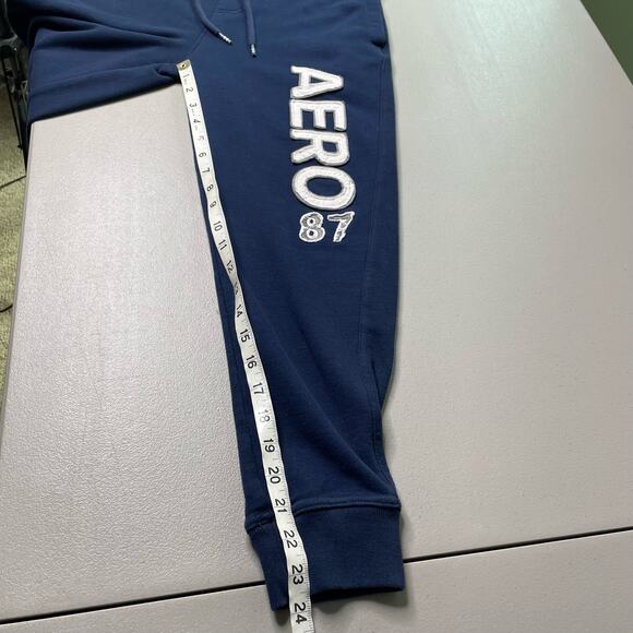 Aeropostale Aero Sweatpants Jogger Elastic Drawstring Waist Pull-On Blue XS - Picture 10 of 10
